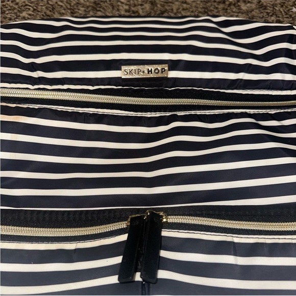 Black and White Striped Backpack diaper bag - Picture 3 of 11